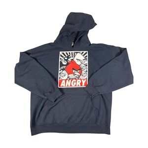 Angry Birds Hoodie by Fifth Sun Men's L Black Graphic Pullover Sweatshirt